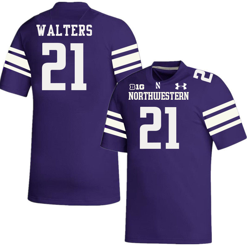 Northwestern Wildcats #21 Damon Walters College Football Jerseys Stitched-Purple